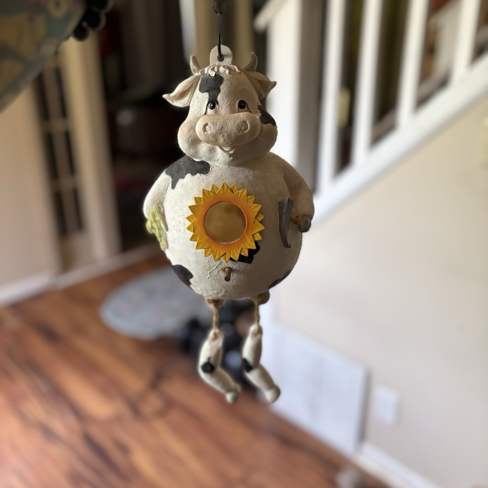 Cow Sunflower Farm Decor Birdhouse